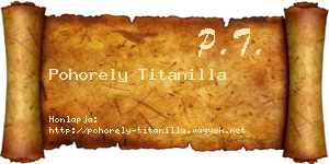 Pohorely Titanilla névjegykártya